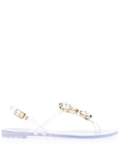 grey jelly thong sandals