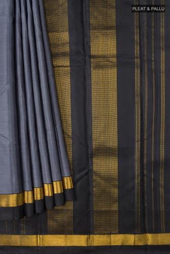 grey kanchipuram silk saree