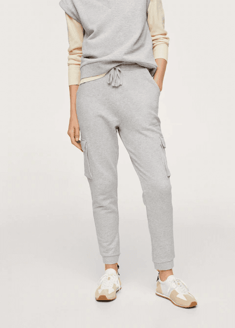 grey knitted pocket jogger trouser