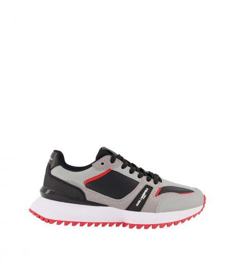 grey leather runner sneakers