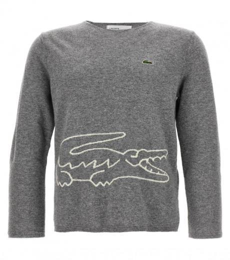 grey logo intrasia sweater