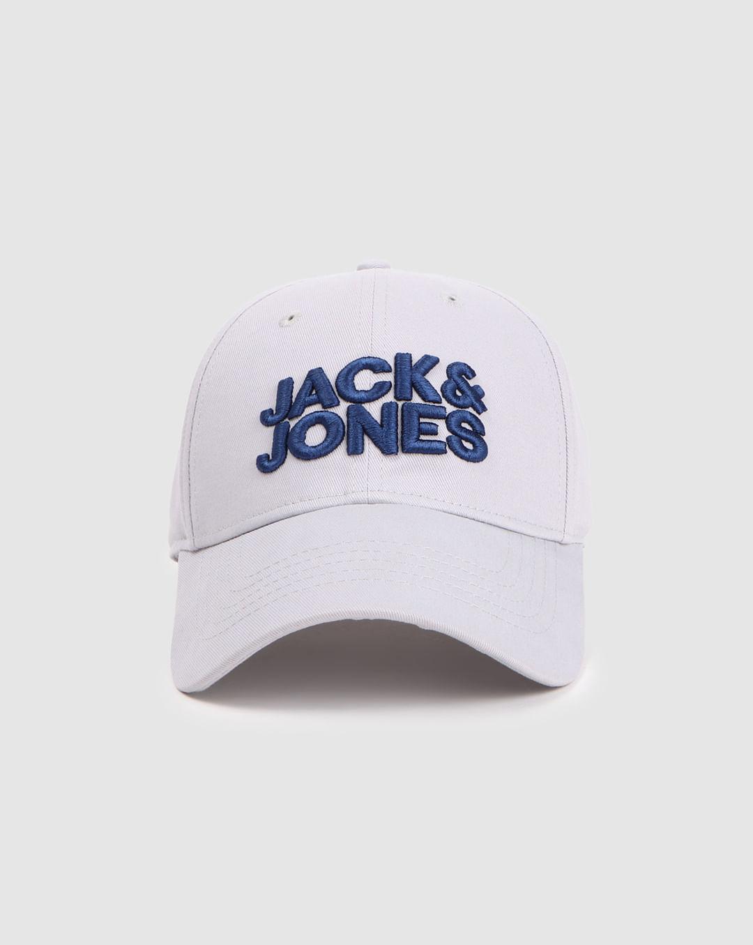 grey logo print baseball cap