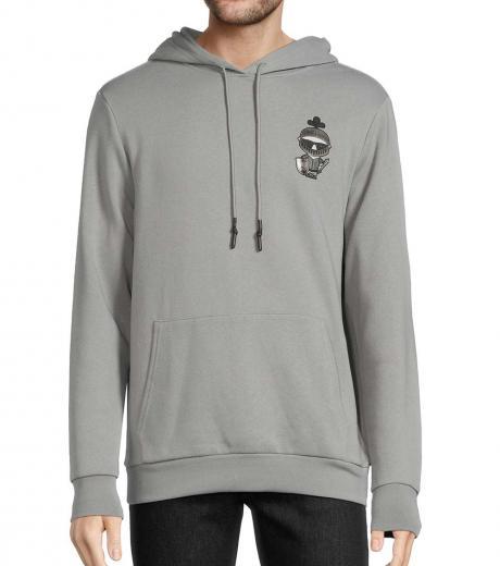 grey logo print hoodie