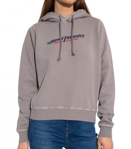 grey logo print hoodie