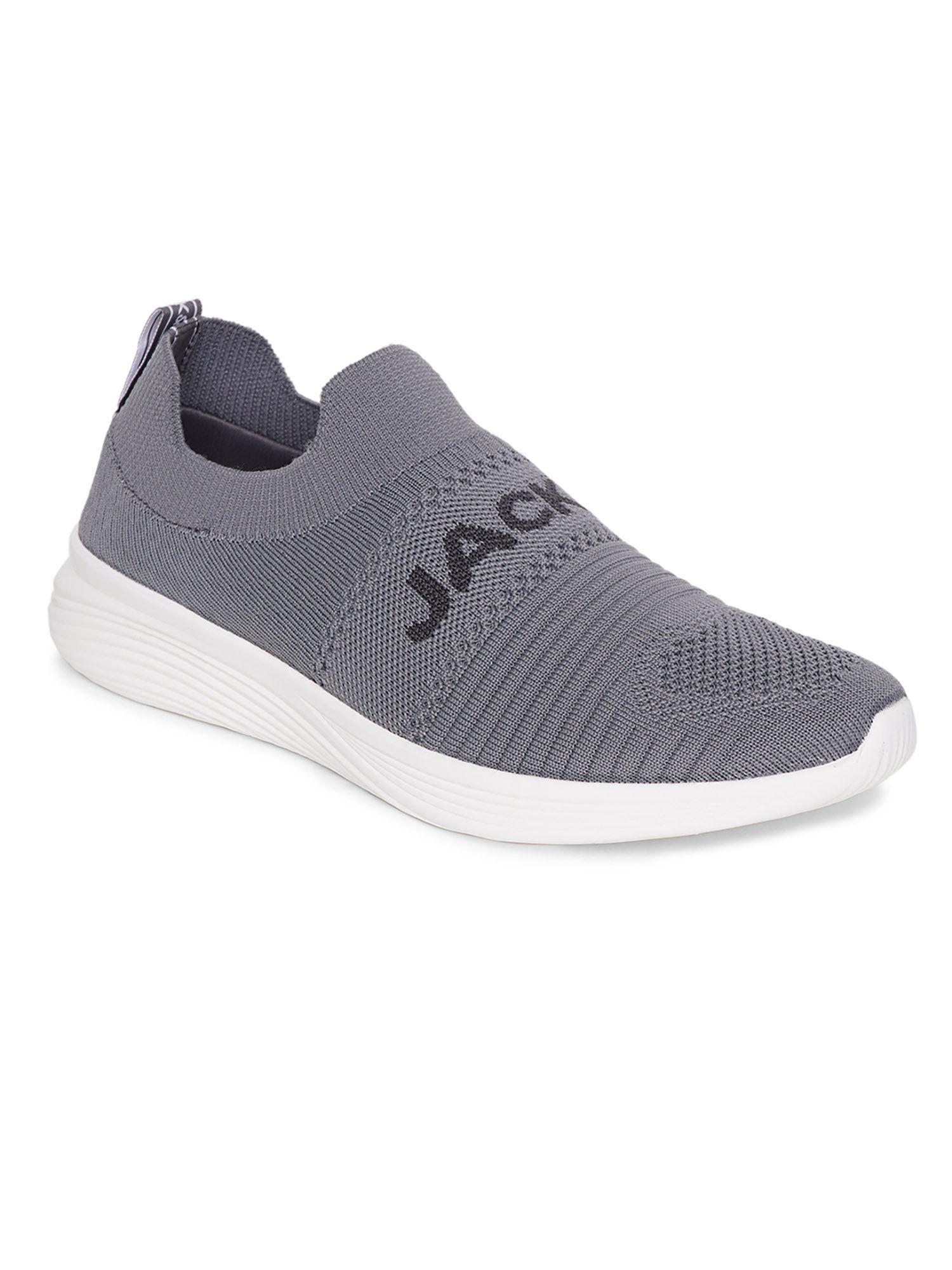 grey logo print slip on sneakers