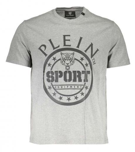 grey logo print t-shirt