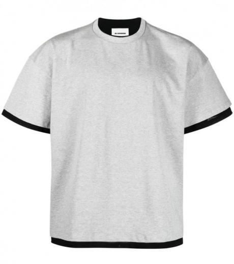 grey logo print t-shirt