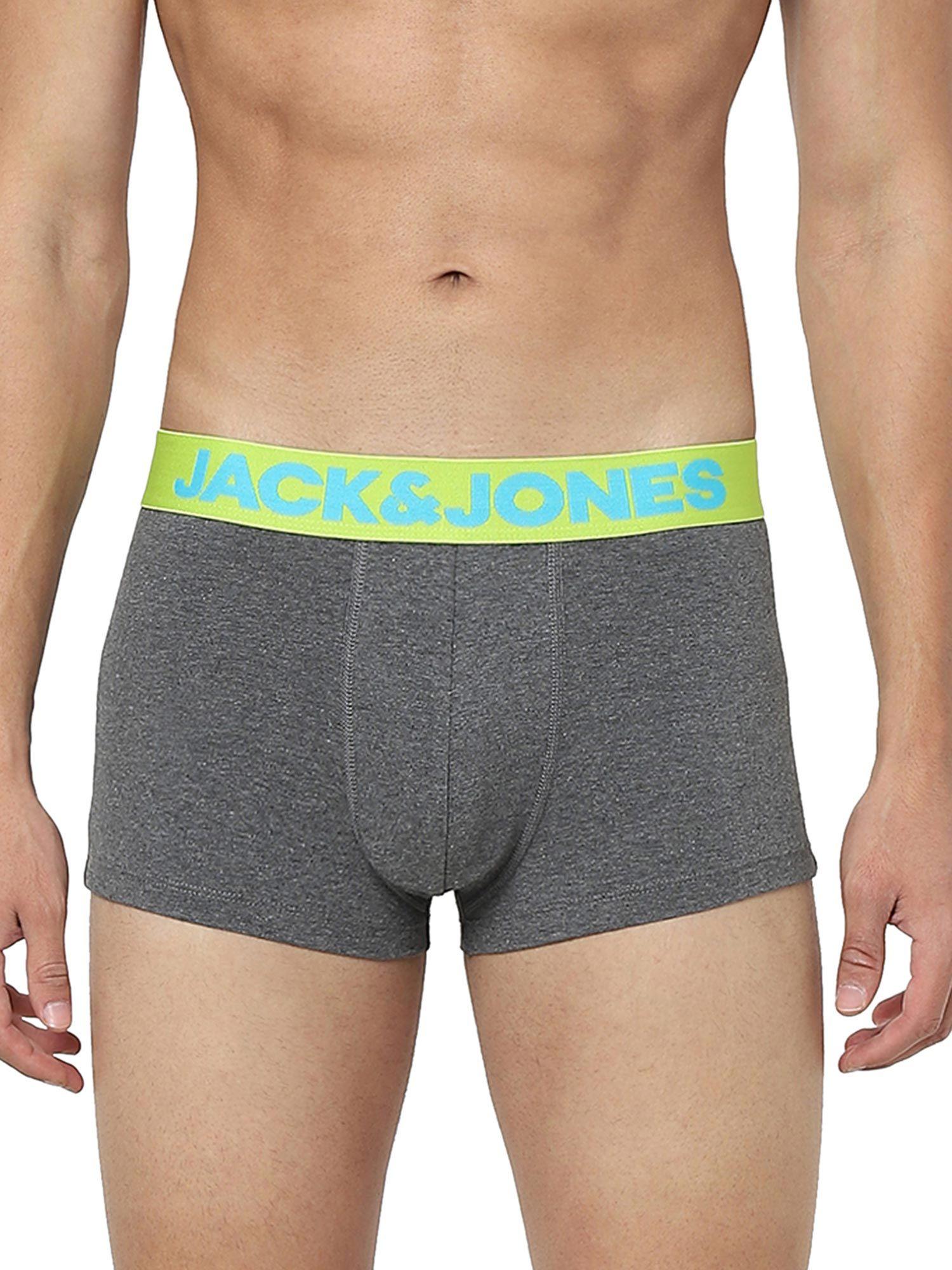 grey logo print trunks