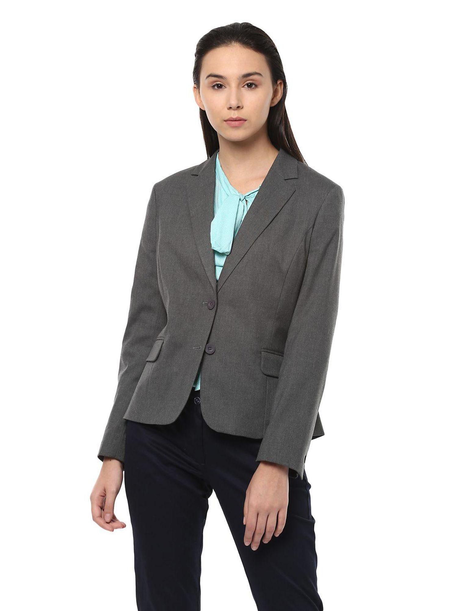 grey long sleeves blazer