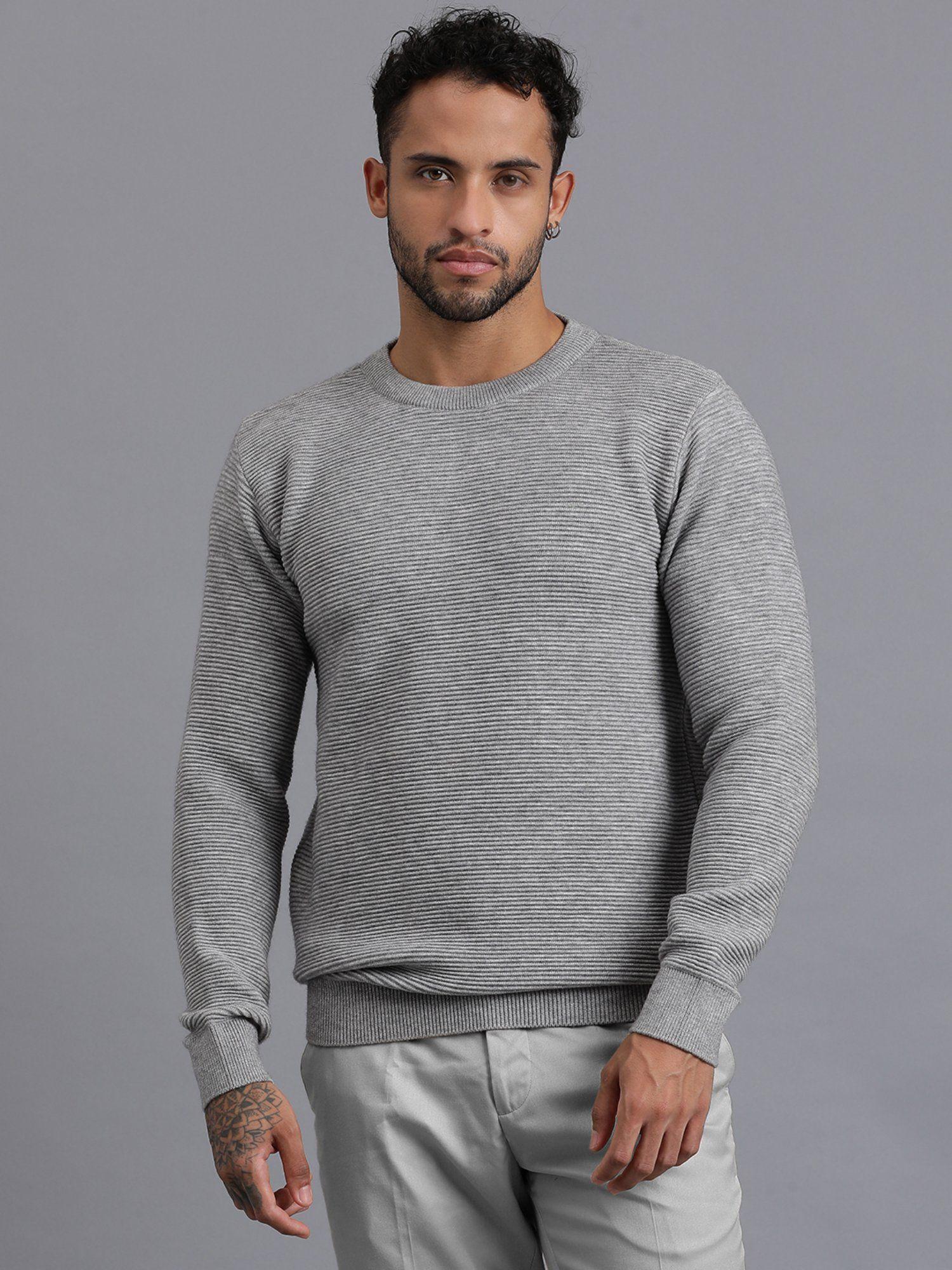 grey luxury lateral designer knitted mens wool pullover sweater