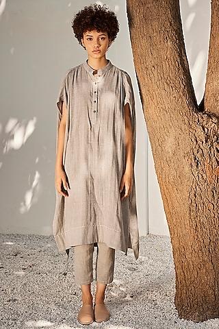 grey melange cotton tunic set