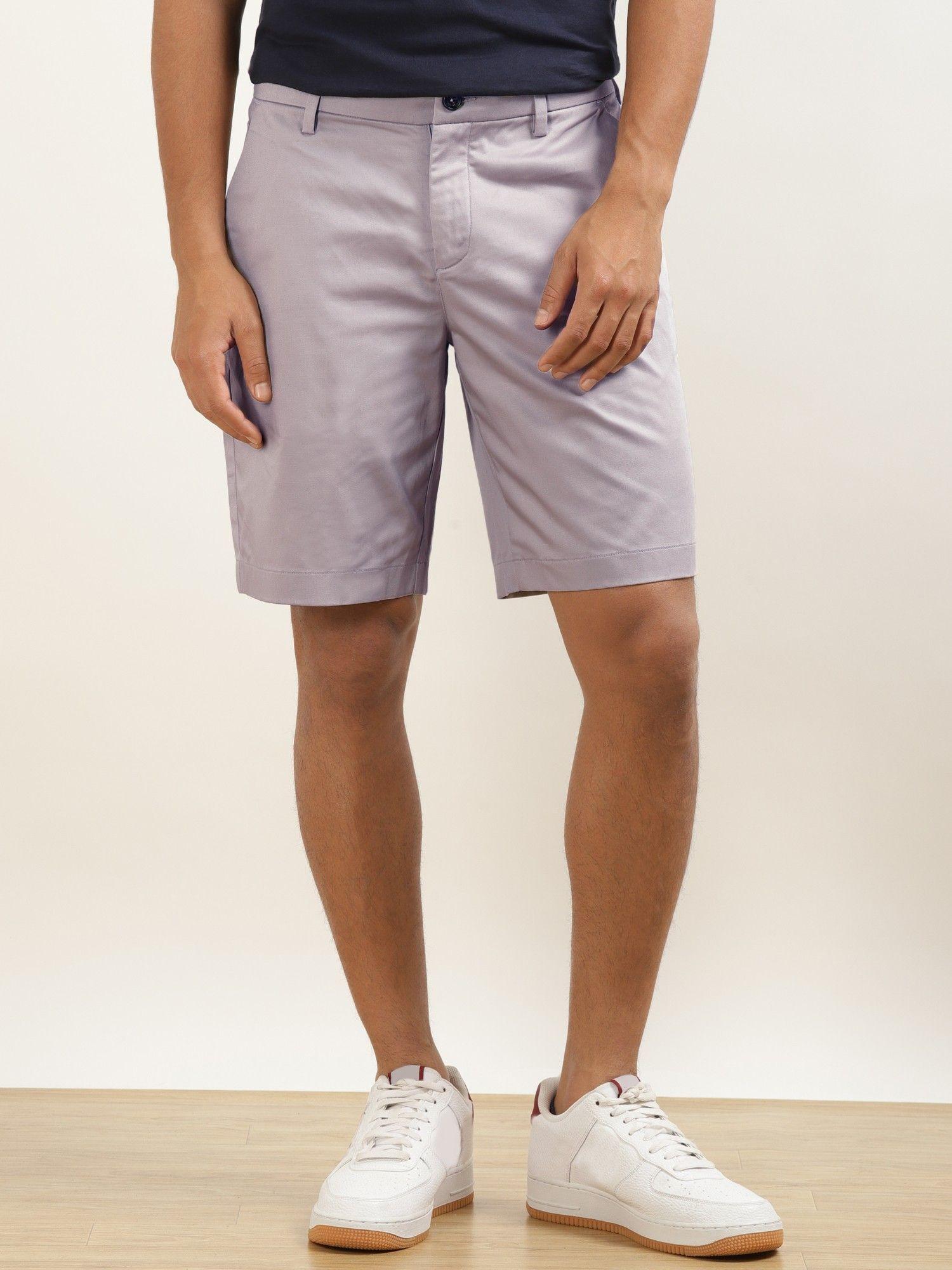 grey men's casual shorts