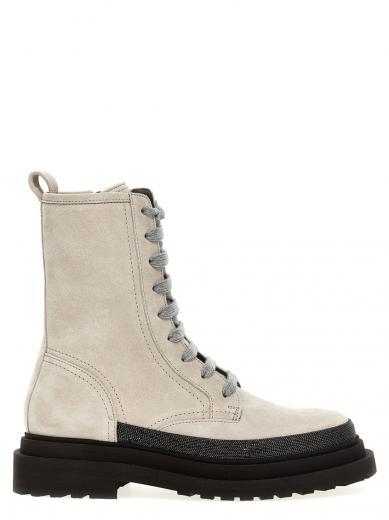 grey monile ankle boots