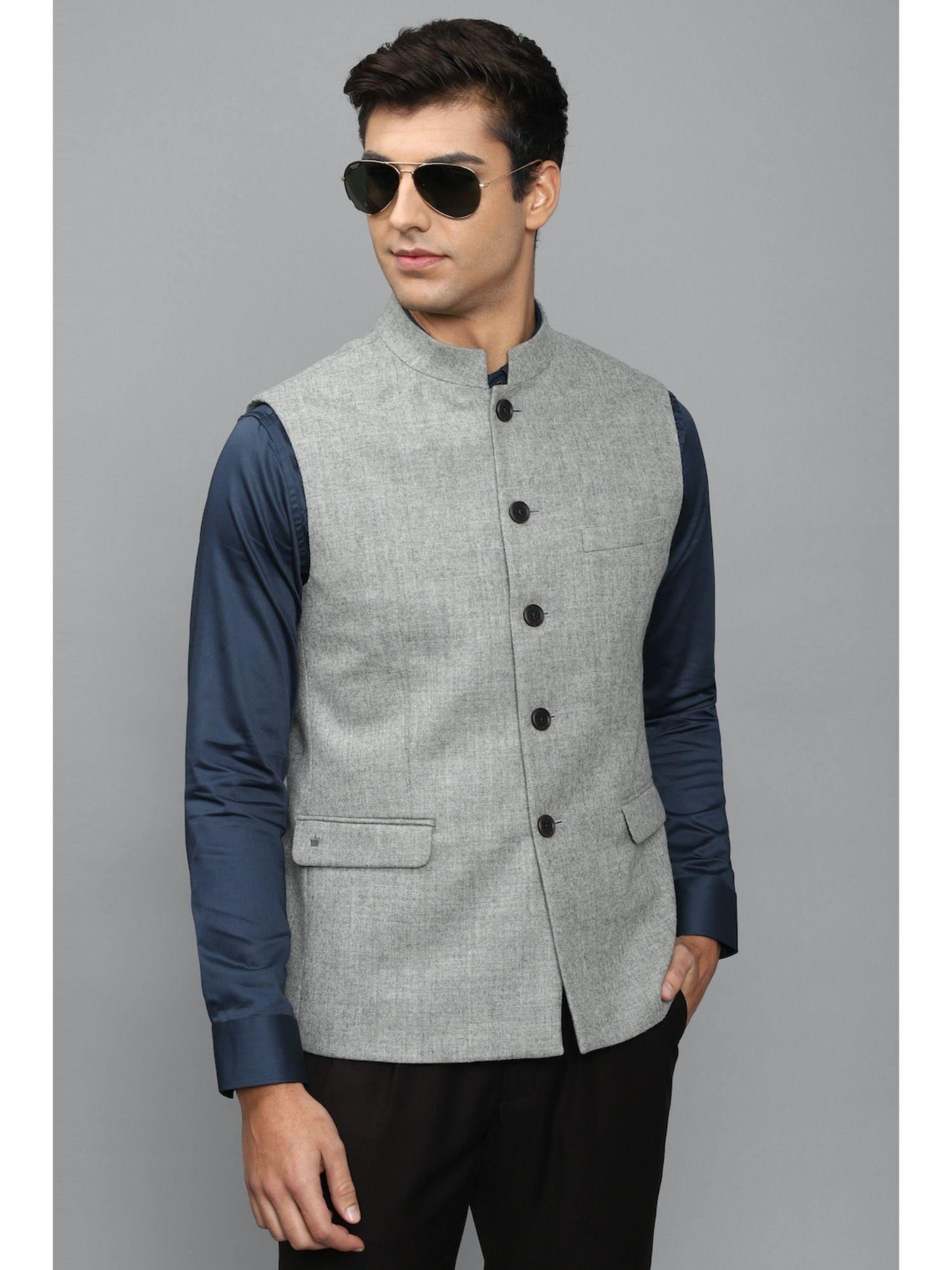 grey nehru jacket