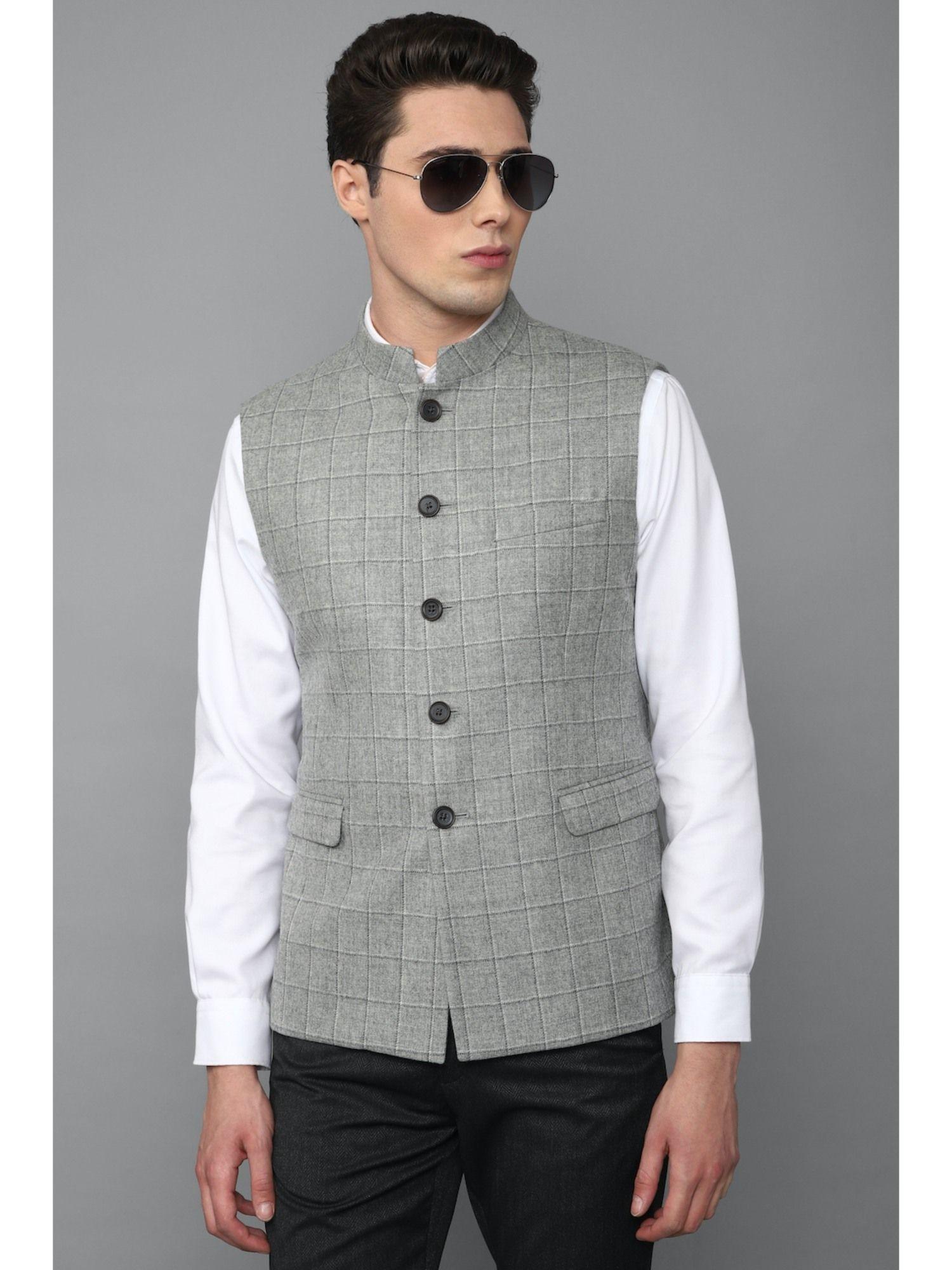 grey nehru jacket