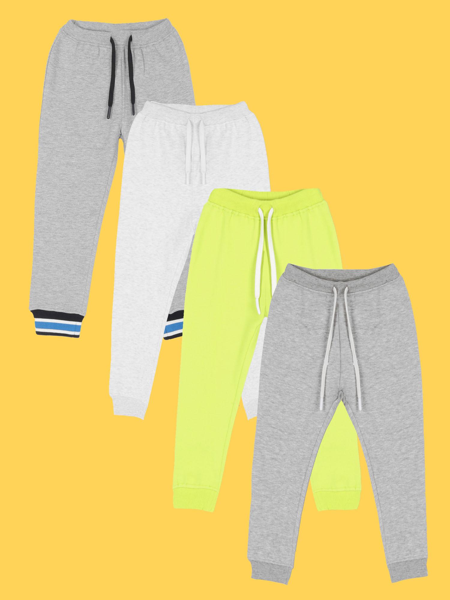 grey no limit ecru lime and grey mel fleece joggers (pack of 4)