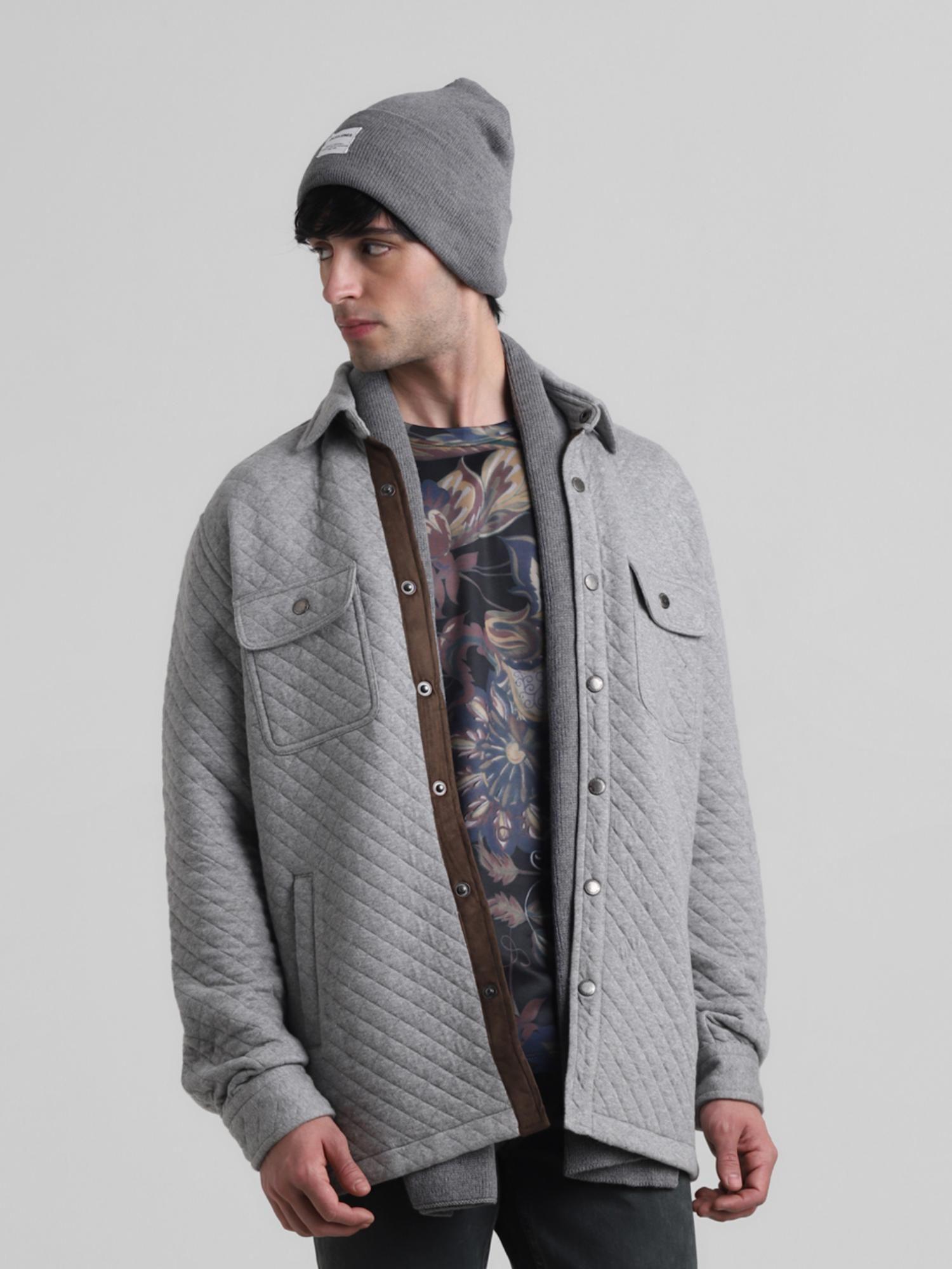 grey oversized polyester jacket