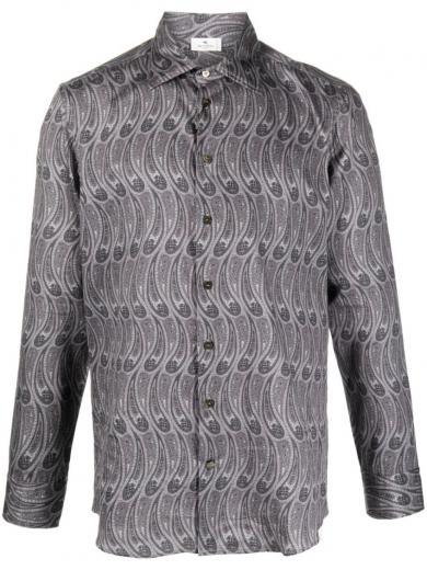 grey paisley print shirt