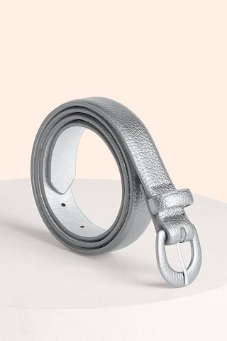 grey patterned pu belt