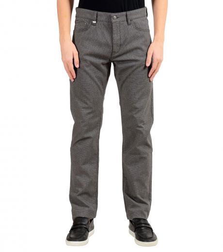 grey plaid regular fit jeans