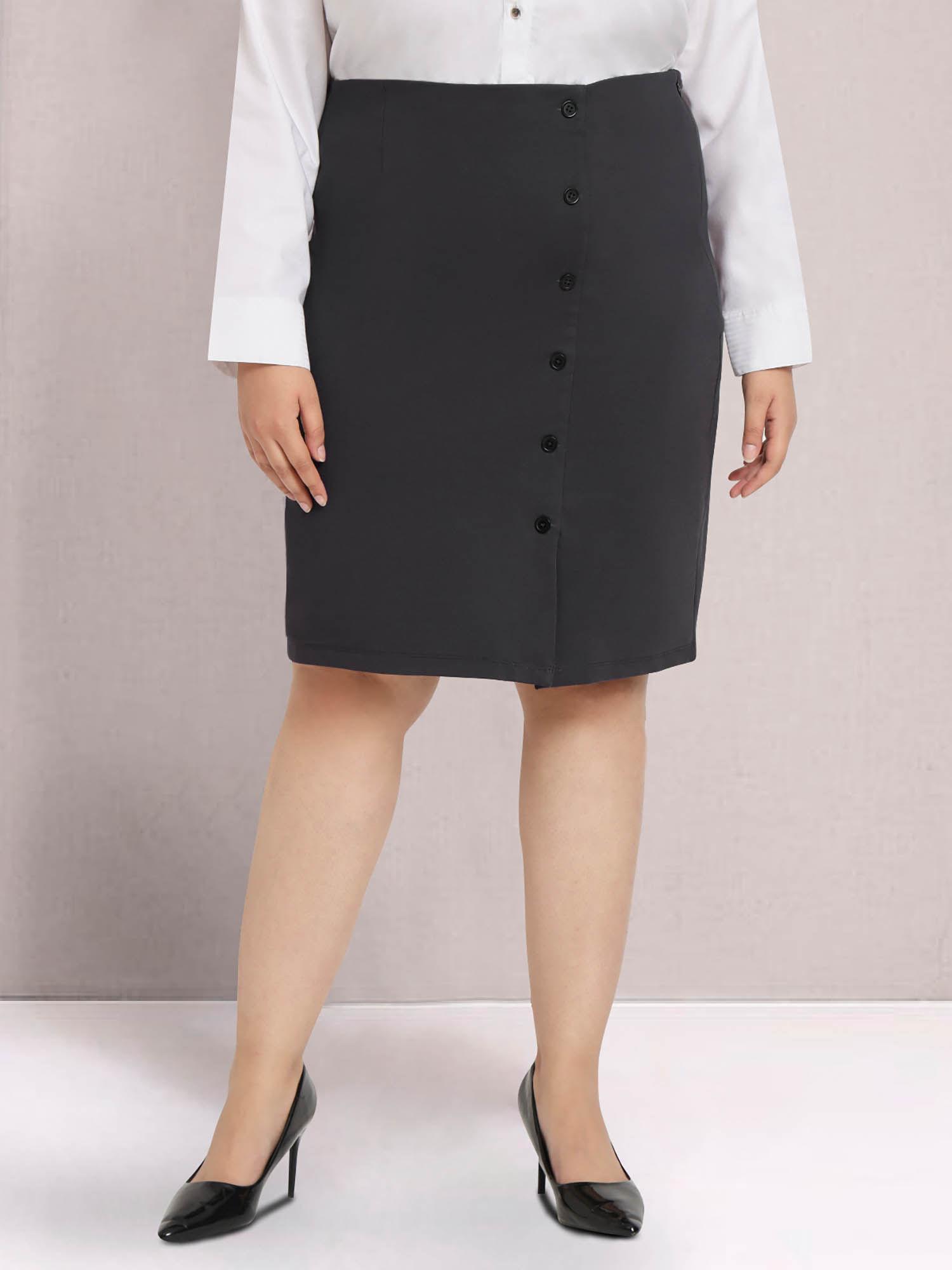 grey plus size extra stretch curve skirt