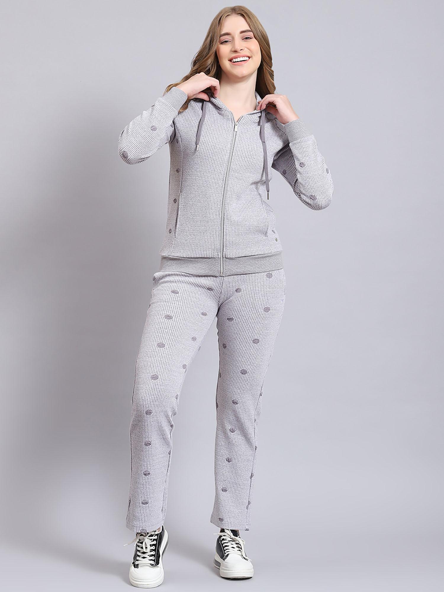 grey polka dots jacket and pant (set of 2)