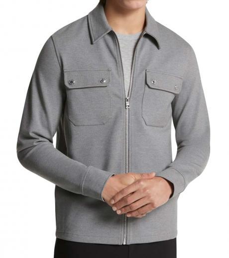 grey ponte full-zip jacket