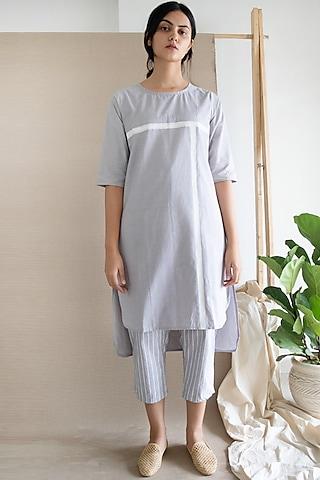 grey printed high-low tunic