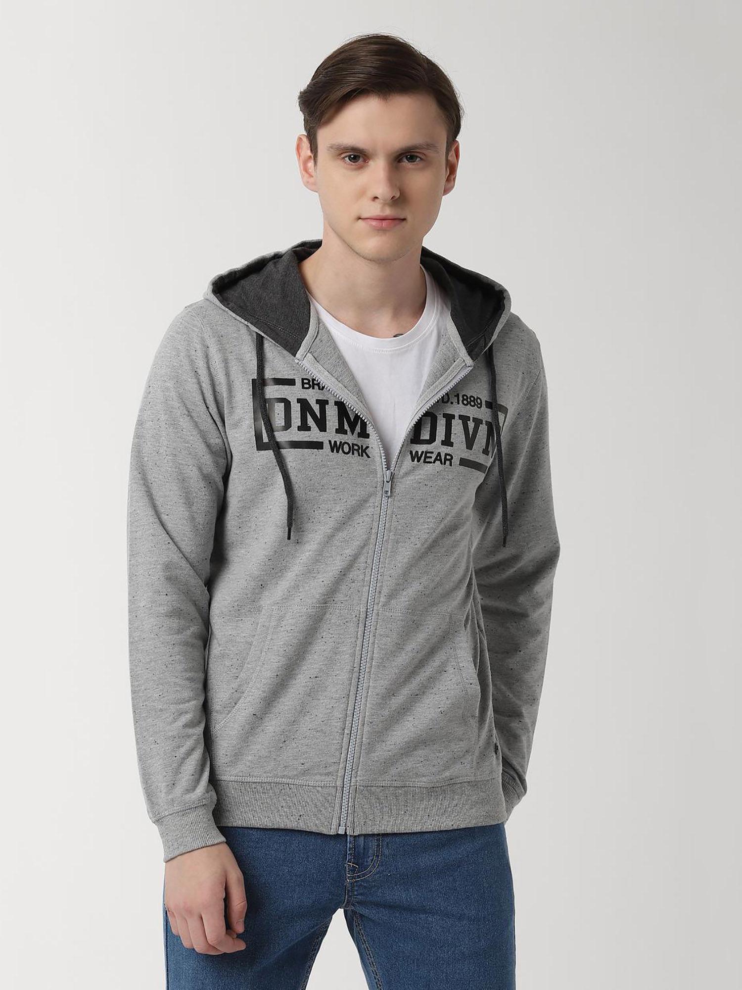 grey printed sweatshirt