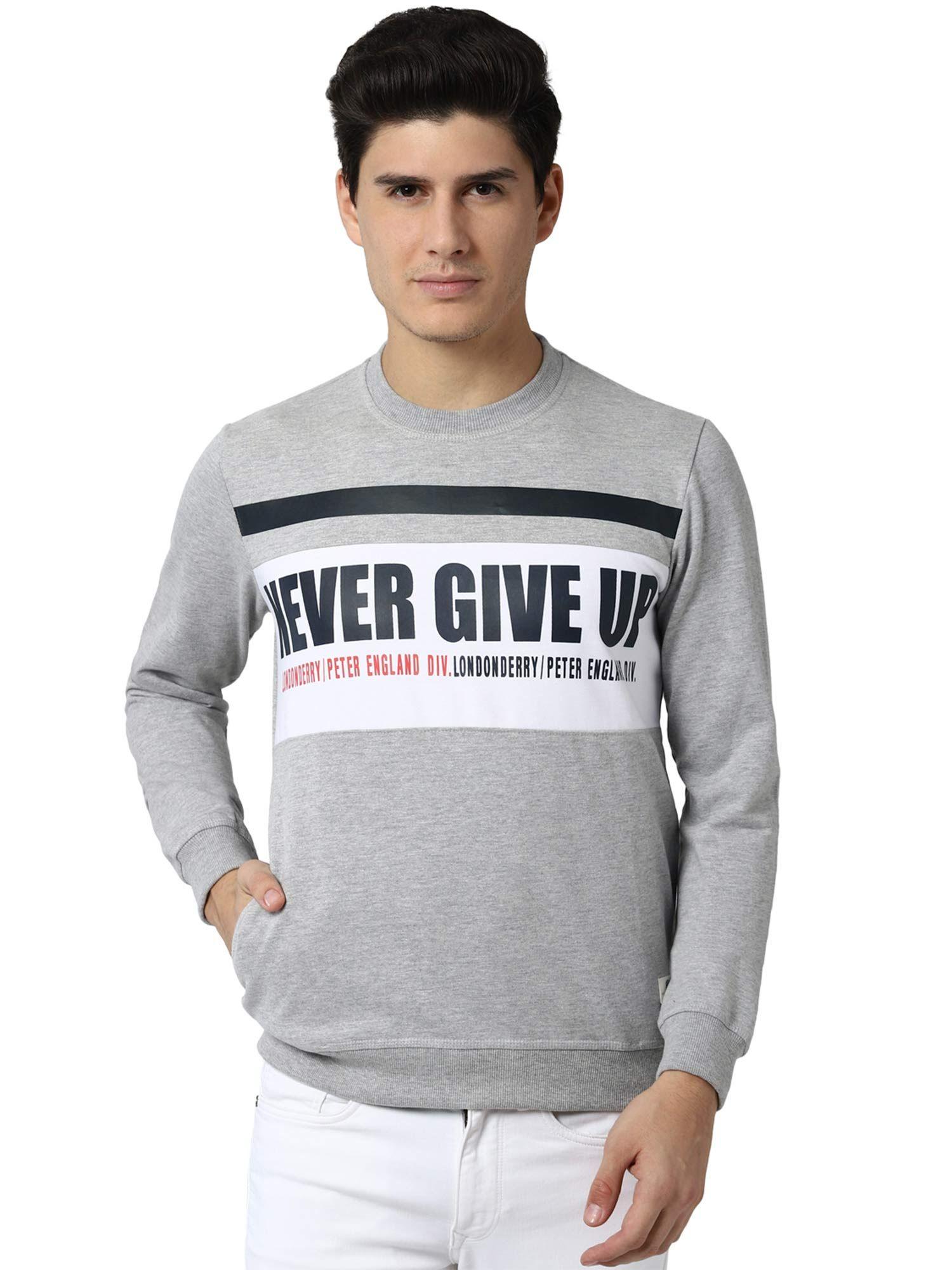 grey printed sweatshirt