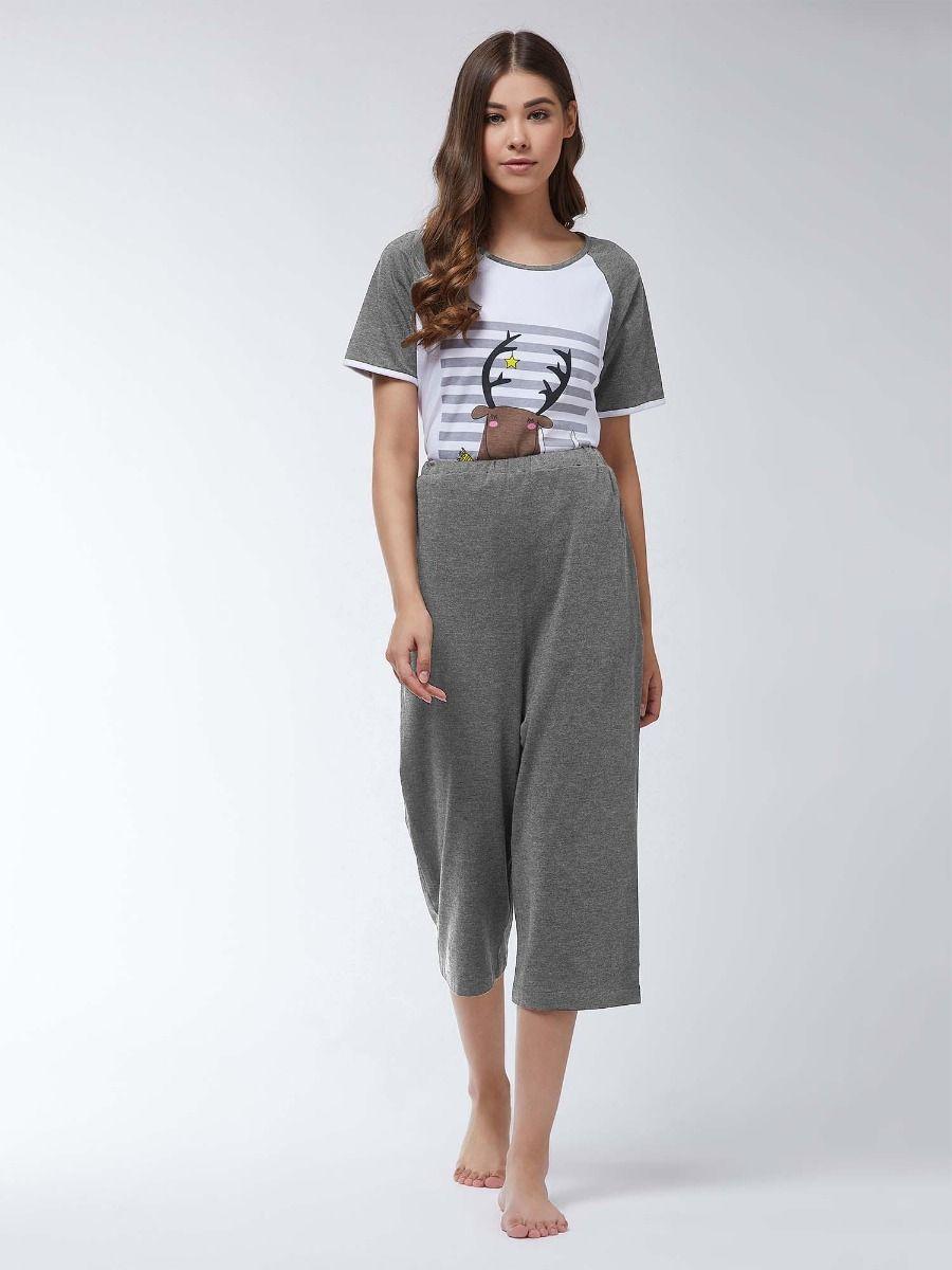 grey printed trouser