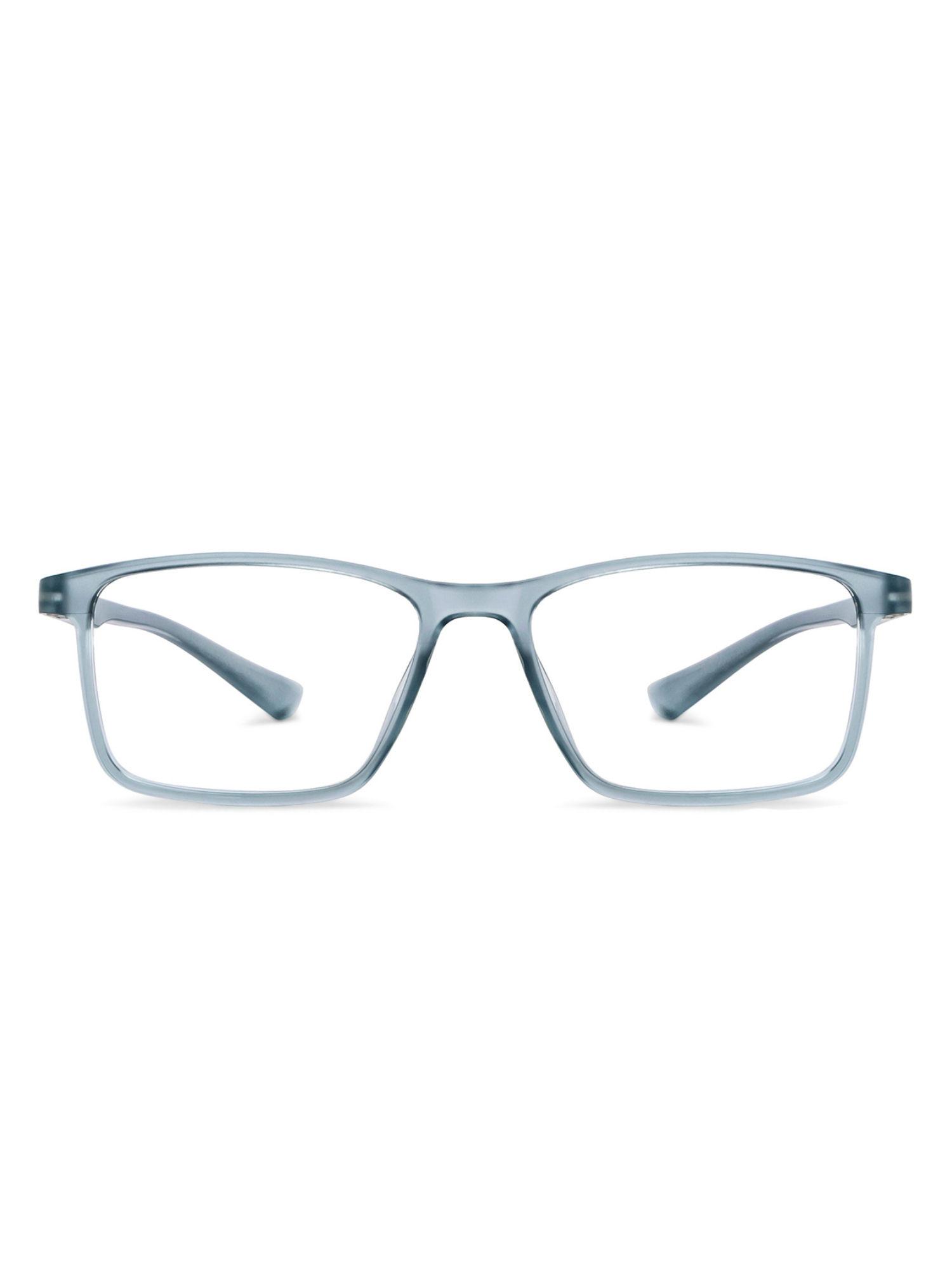 grey rectangle medium blue cut anti-glare zero power computer glasses for men & women