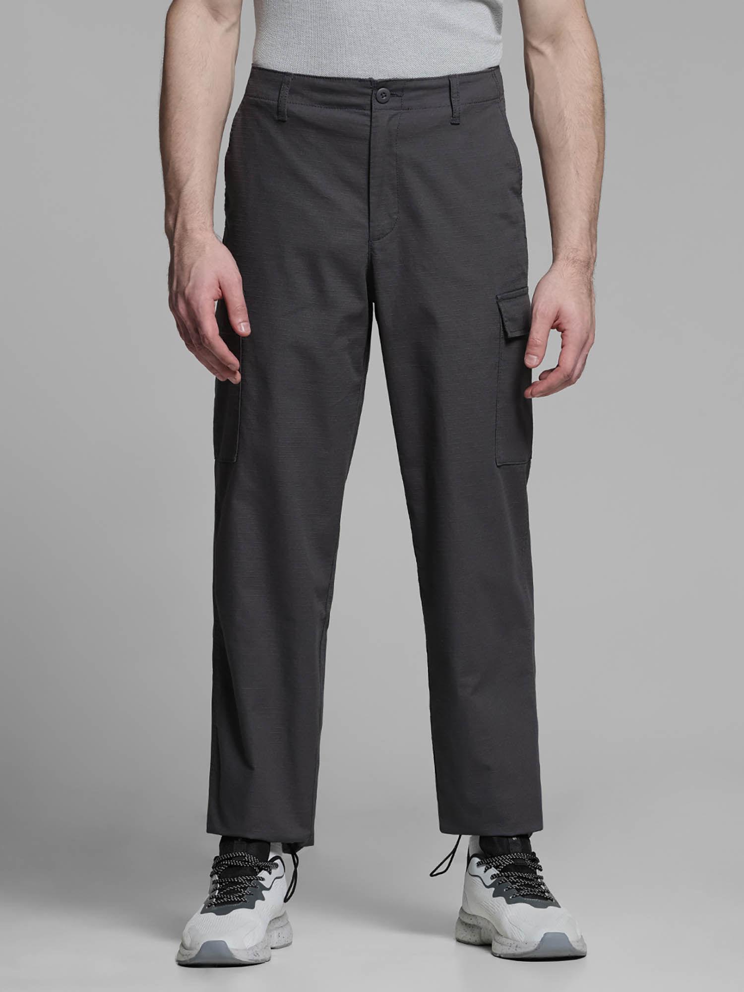 grey regular fit cargo pants