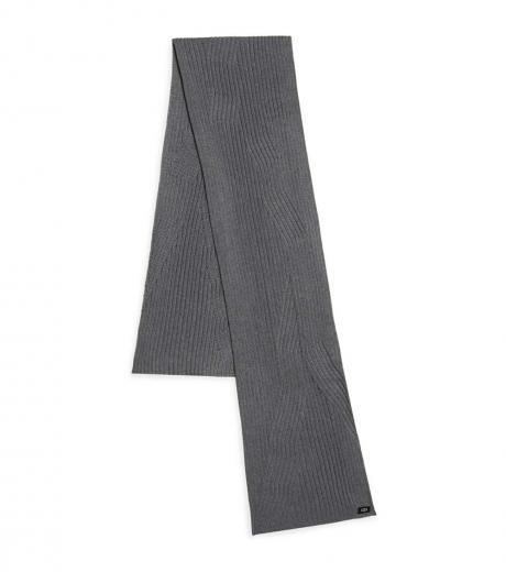 grey rib-knit scarf