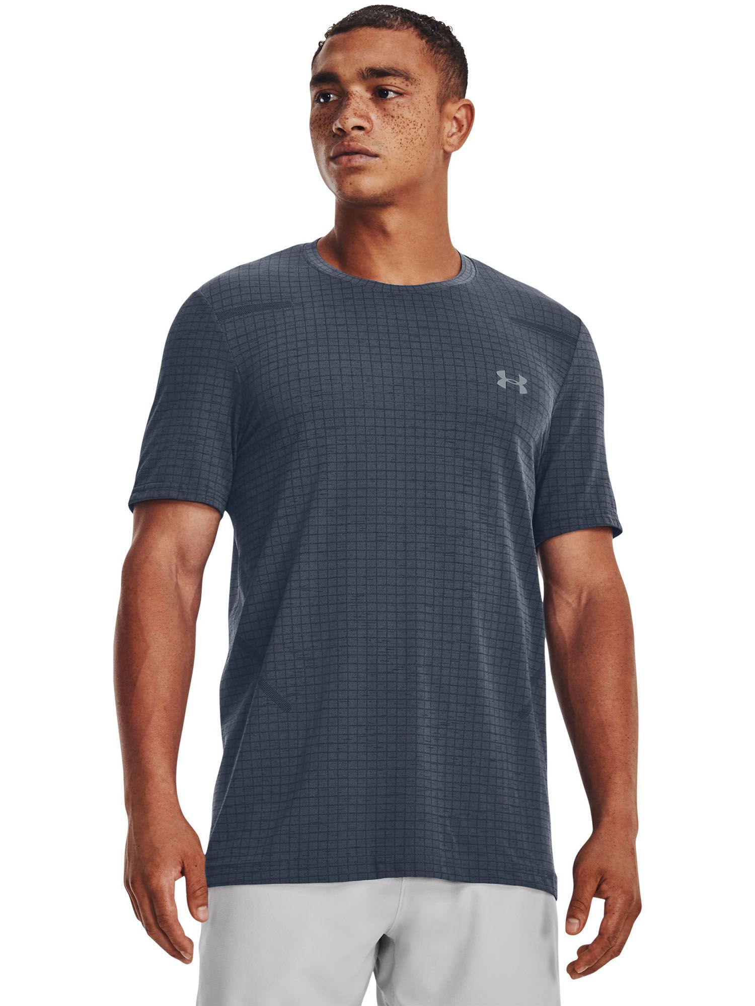 grey seamless grid short sleeve t-shirt