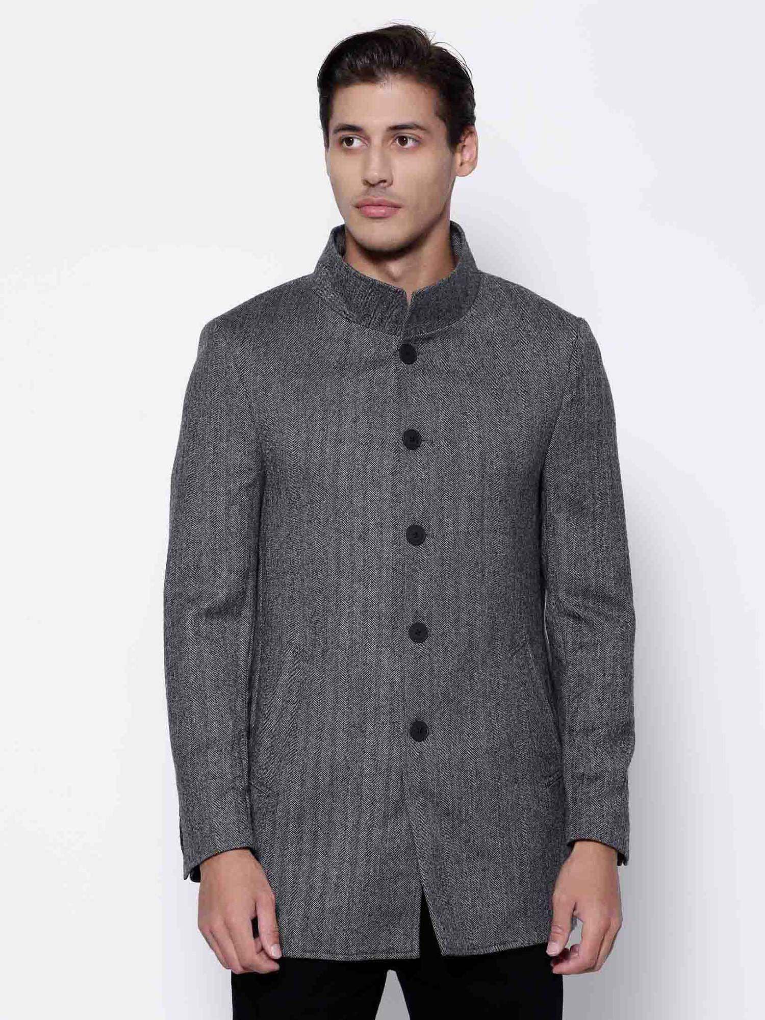 grey slim fit casual blazer