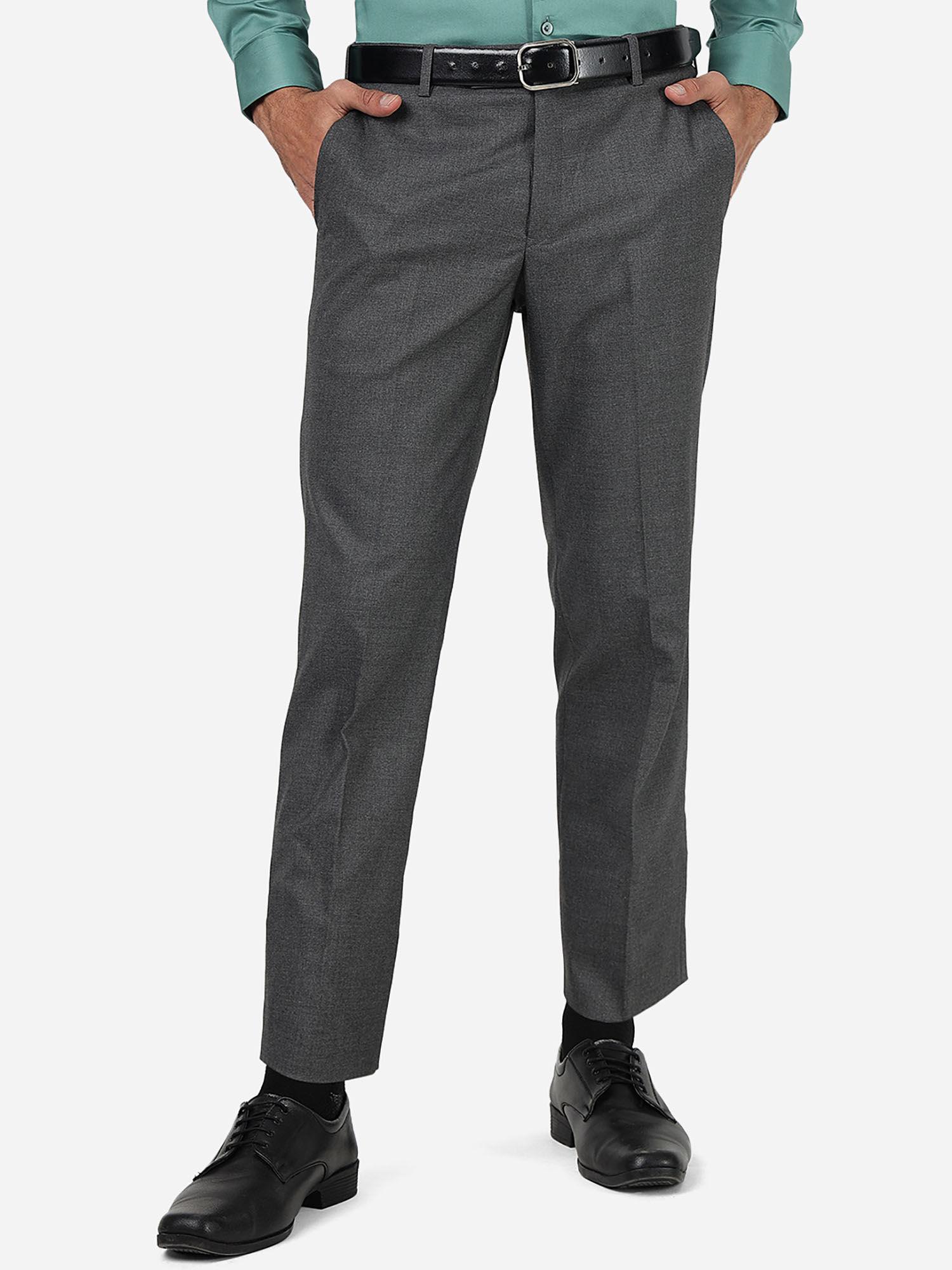 grey slim fit formal trouser