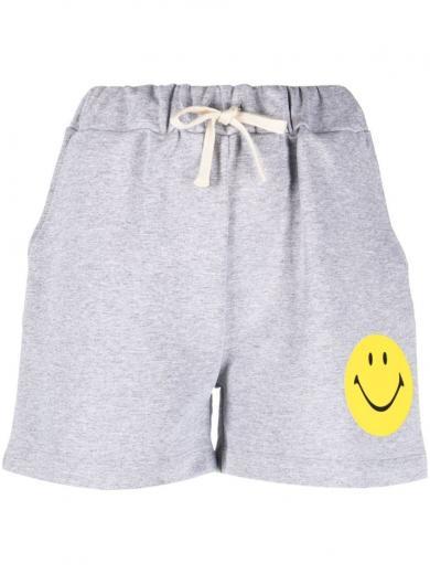 grey smiley logo shorts