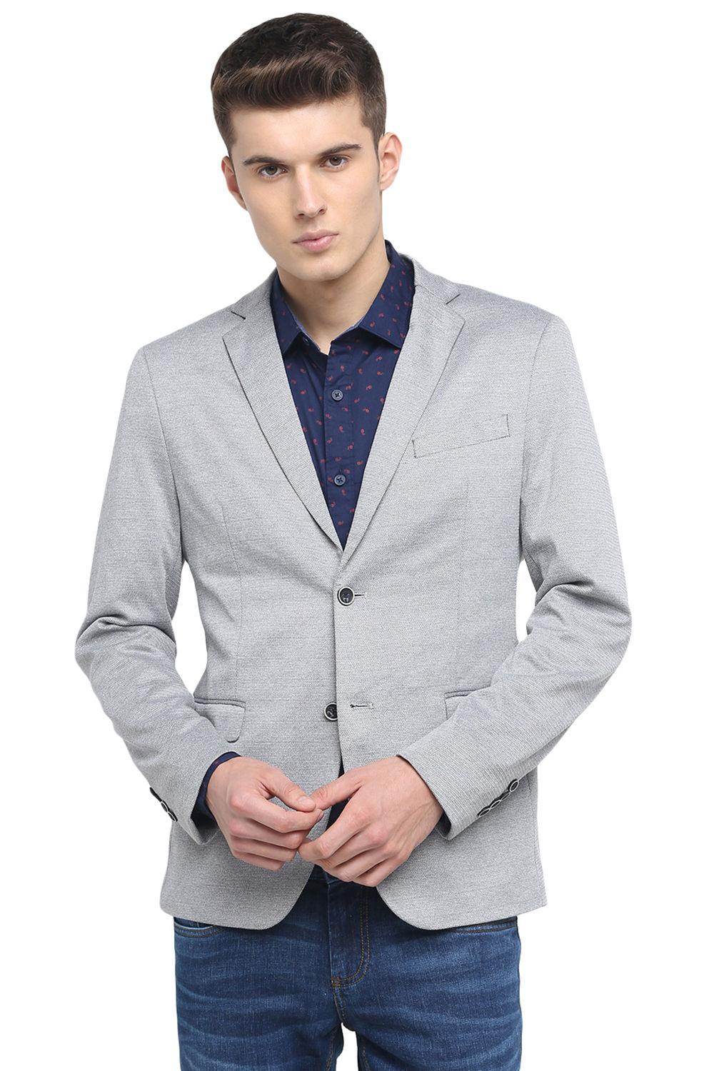 grey solid blazer