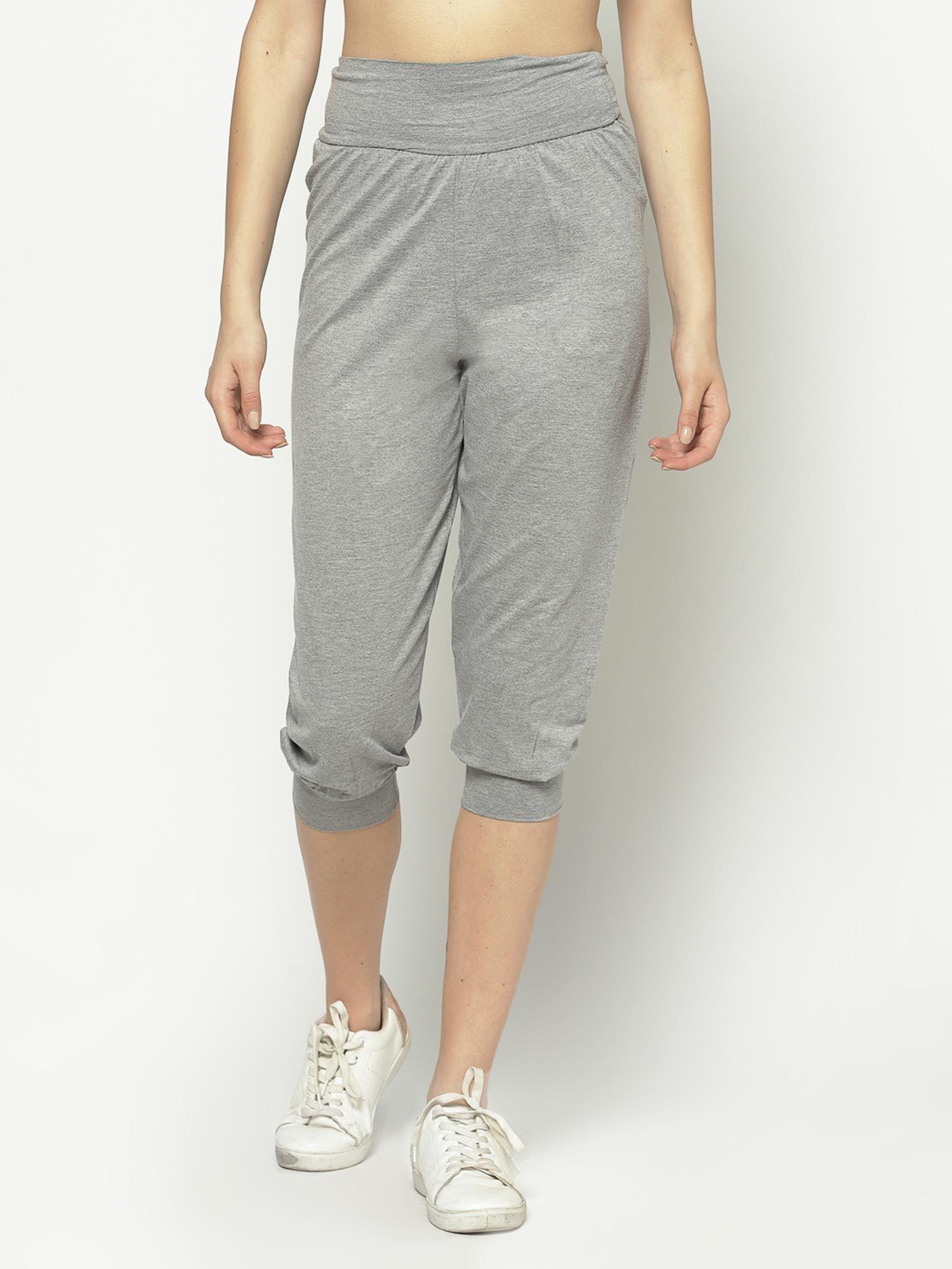 grey solid pants