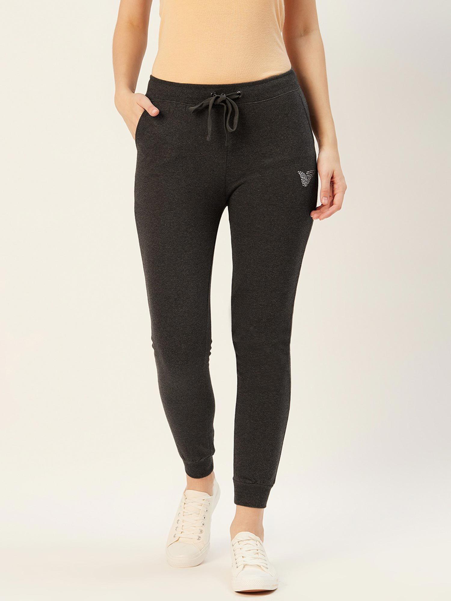 grey solid track pant