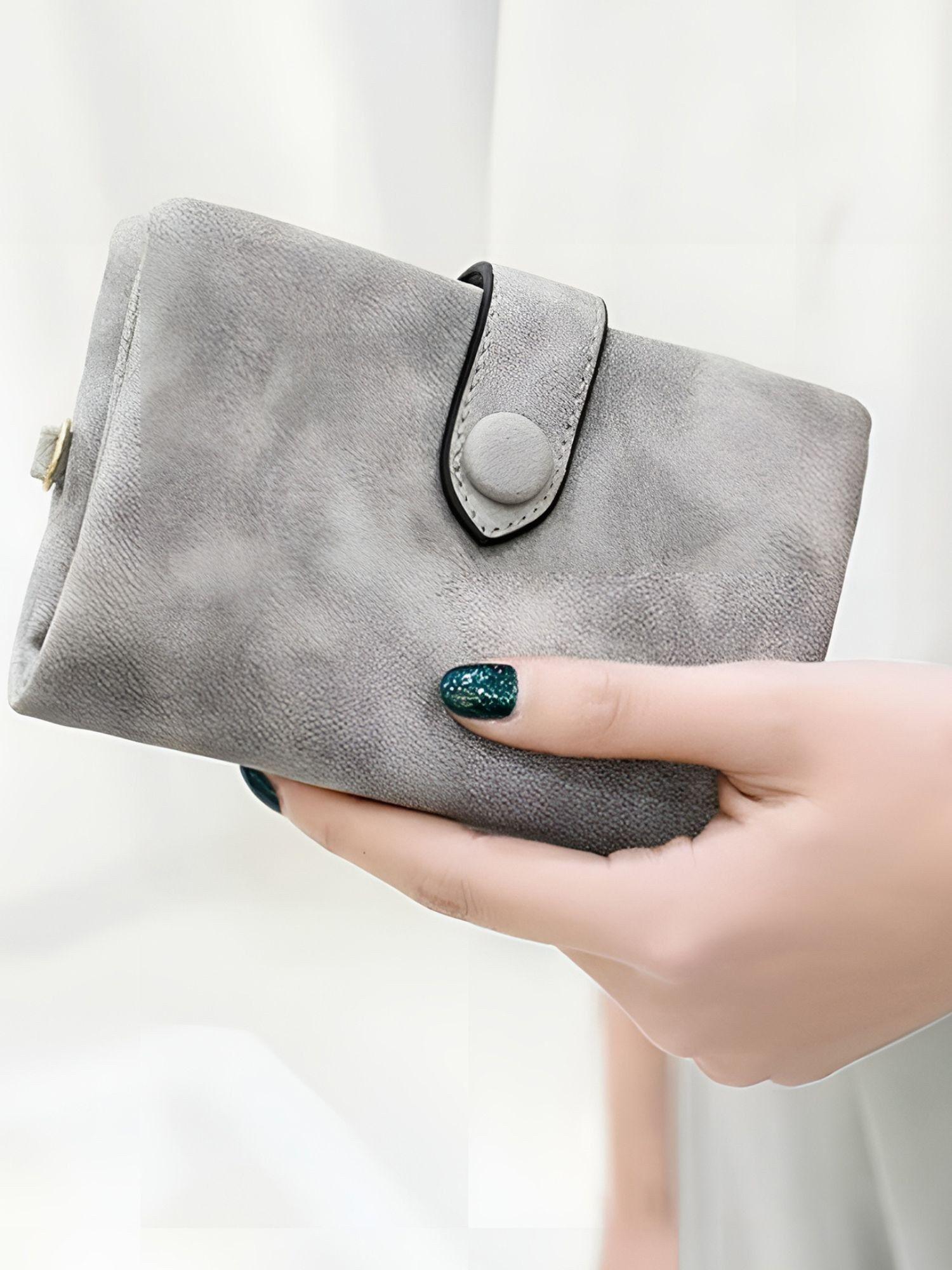 grey solid wallet