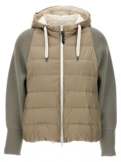 grey solomeo insert hooded down jacket