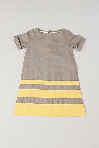 grey striped dress for girls