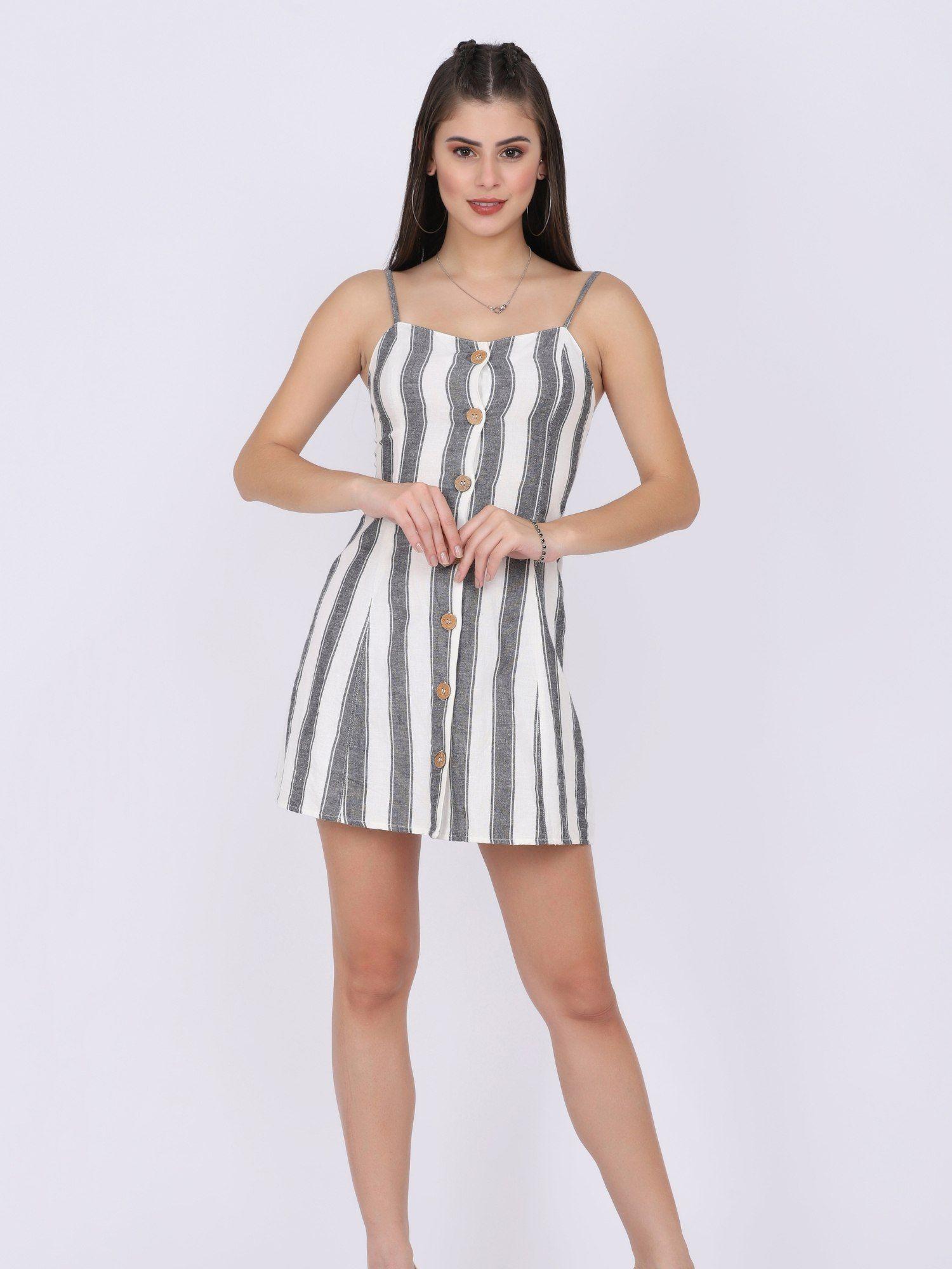 grey striped dress