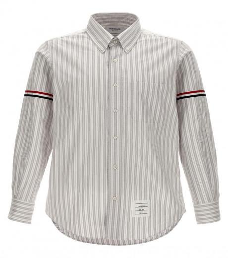 grey striped shirt