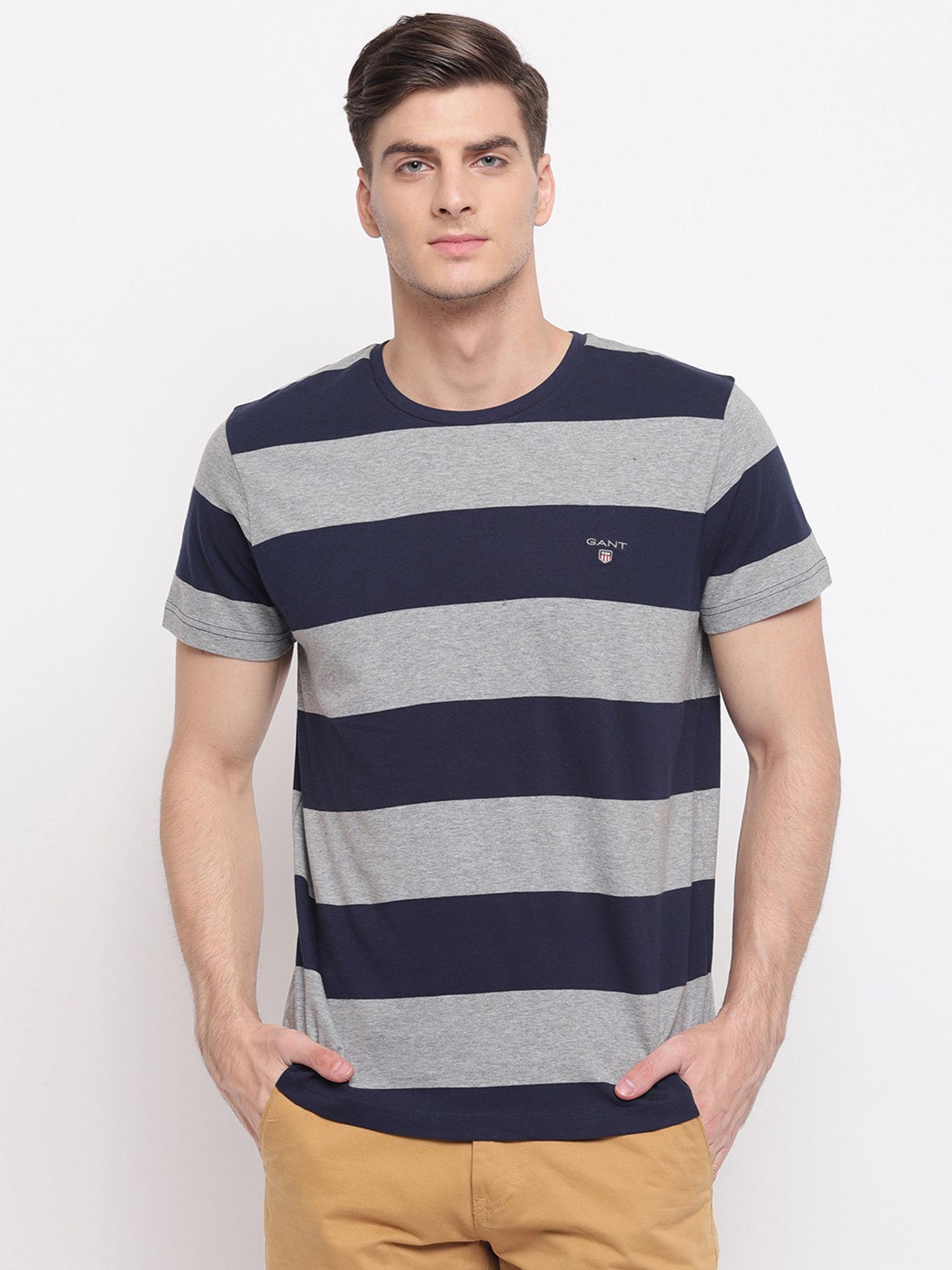grey stripes round neck t-shirt