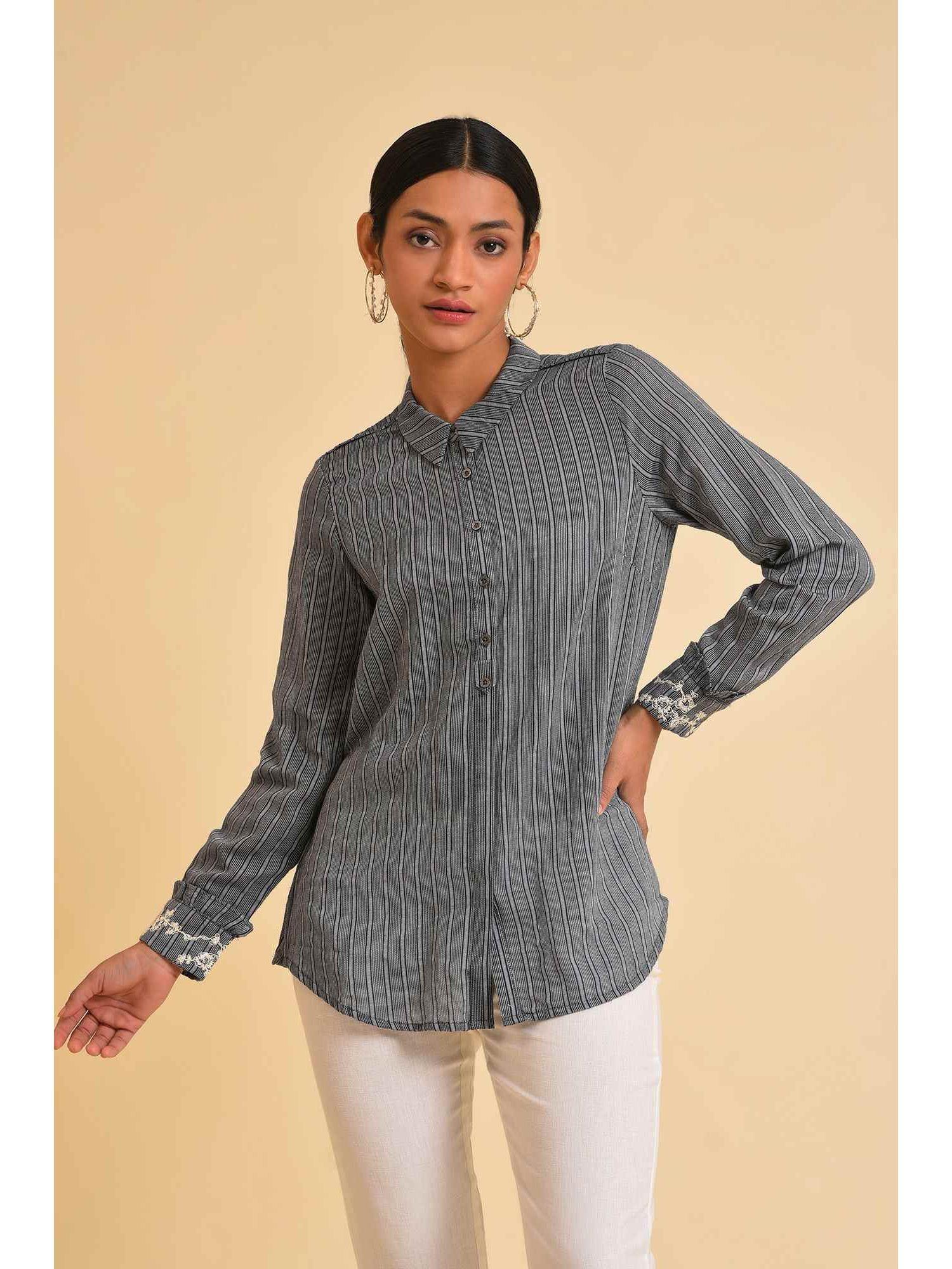 grey stripes shirt