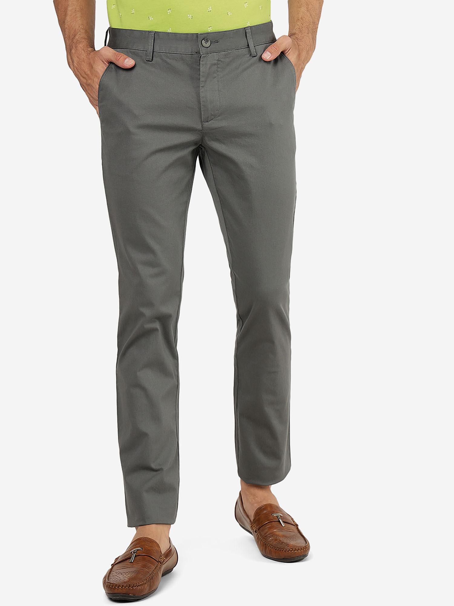 grey super slim fit casual trouser