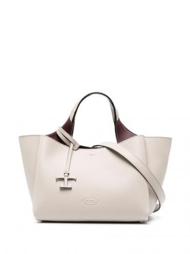 grey t timeless mini leather shopping bag